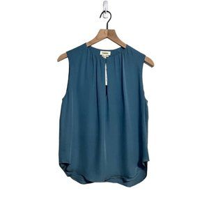 L’AGENCE Abella Dusty Blue Keyhole Tank Blouse Lined Small